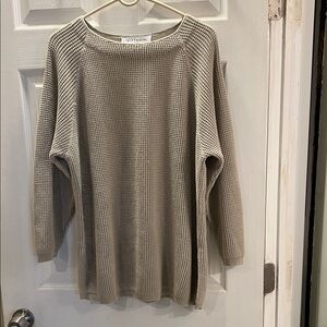 Women's Oversized Taupe Knit Sweater